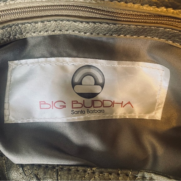 Big Buddha button snap Large Tote Bag Bronze Metallic Flowers - Picture 4 of 10